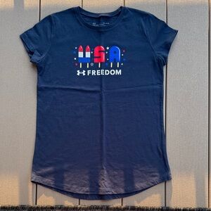 Under Armour Navy Freedom Tee with USA Graphic
